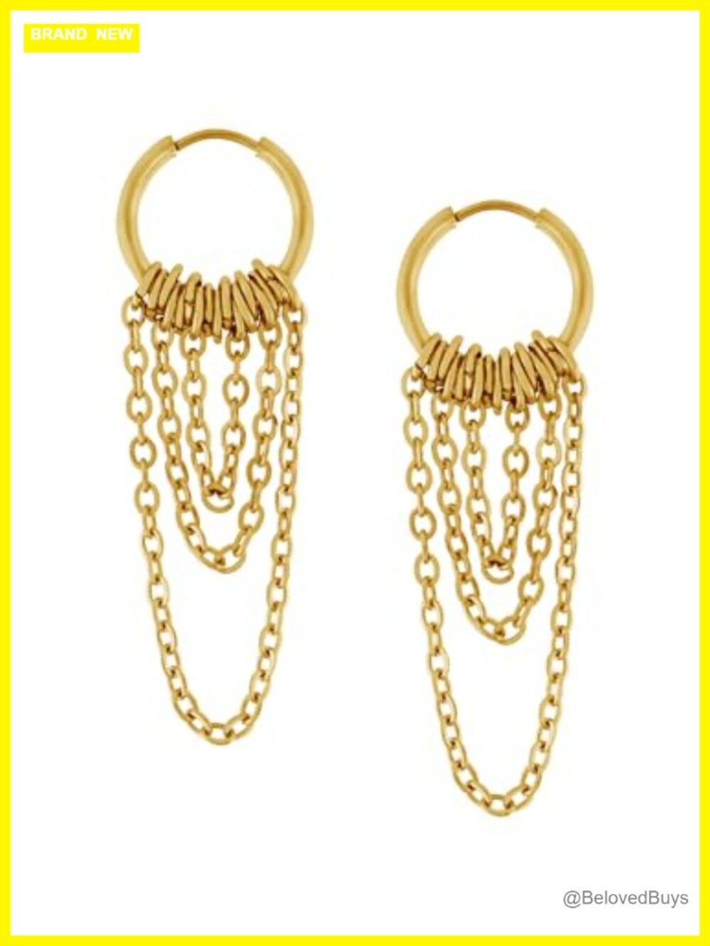 Stainless Steel Chain Hoop Earrings Goth Emo Punk Grunge Y2K Statement